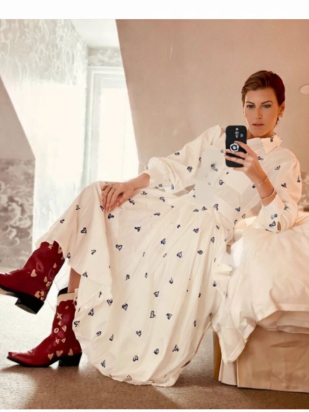 Hunter Bell *NEW* Embroidered Heart Randolph Shirt Dress
